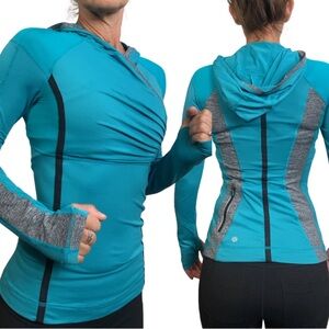 Lululemon Athletica Teal Long Sleeve Performance Pullover Jacket w/ Hood